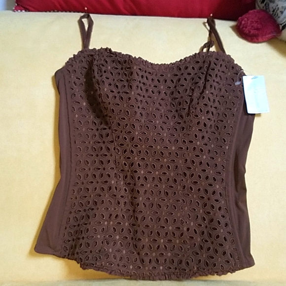 On Gossamer chocolate brown, corset size large. - Picture 1 of 8